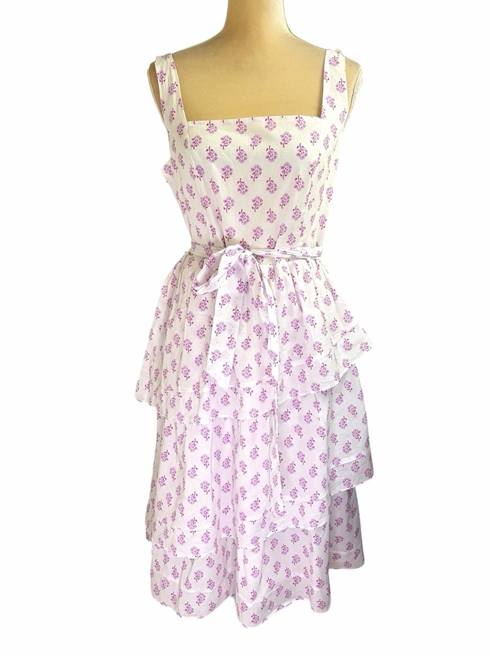 J. Crew Factory Sleeveless Tiered Midi Dress 8 - Picture 2 of 11